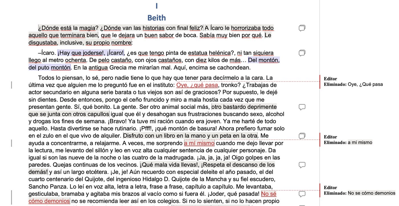 Documento de Word revisado por la IA con comentarios y control de cambios