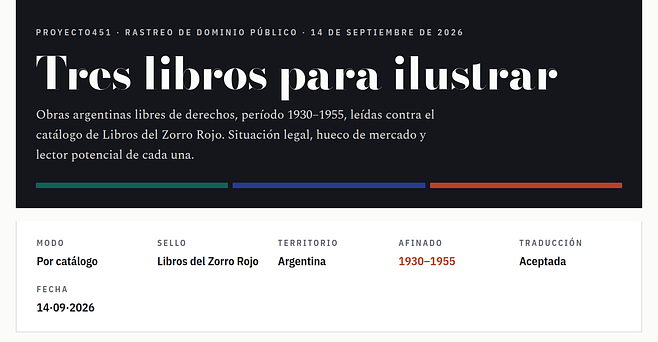 Dossier de obras de dominio público generado por el Rastreador